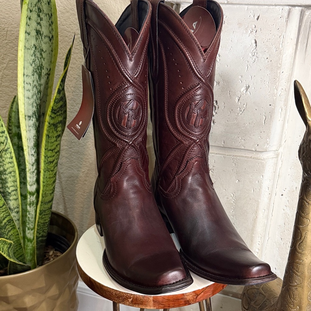 Montana Men's Brown Leather Western Boots Size 9